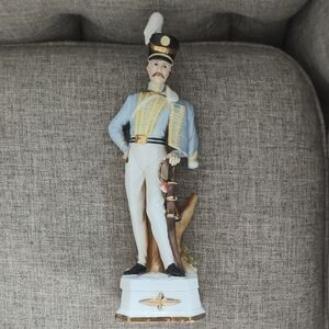 Large Napoleonic Porcelain Military Officer  Capodimonte Numbered Figurine